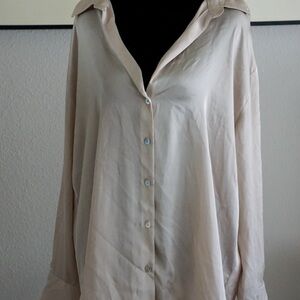 Zara Cream Button Down Shirt